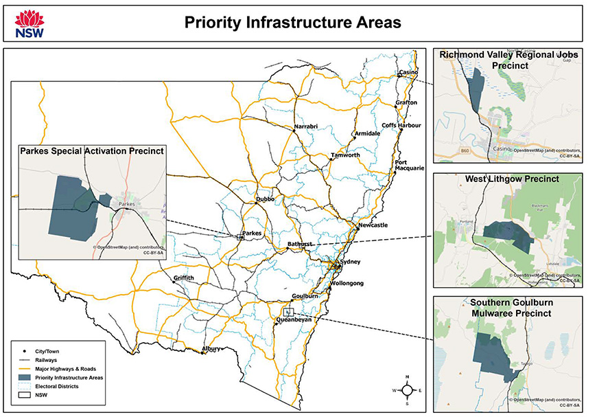 infrastructure areas where EfW facilities can be built